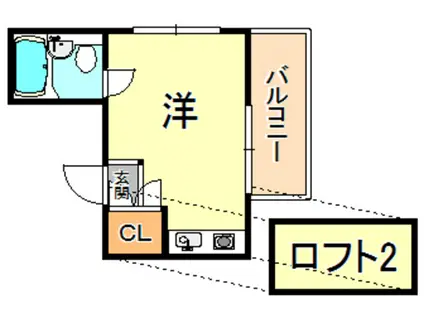 リッツハイツ馬場(ワンルーム/2階)の間取り写真
