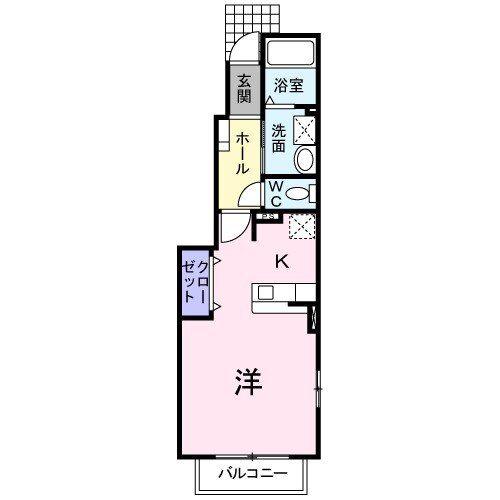サンフラワーII(ワンルーム/1階)の間取り写真