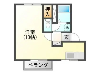 セジュール泉山(ワンルーム/2階)の間取り写真