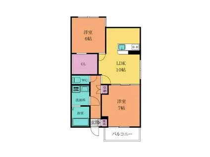 PREMIAGE緑ヶ丘IIプレミアージュ緑ヶ丘II(2LDK/3階)の間取り写真