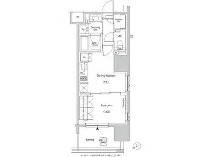 ザ・パークハビオ目白タワー(1DK/12階)の間取り写真