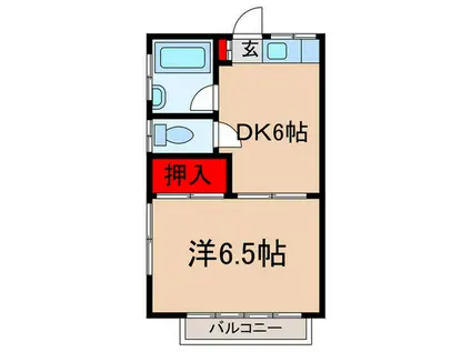 コーポ白田(1DK/1階)の間取り写真