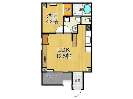 レジデンスM(1LDK/5階)の間取り写真