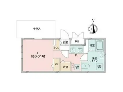 QUADOR御器所(1K/1階)の間取り写真