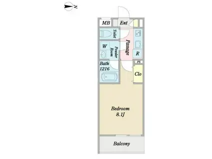 上板橋ステーションコート(1K/5階)の間取り写真