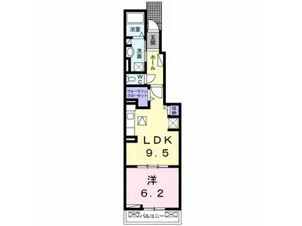 ベルアージュ(1LDK/1階)の間取り写真