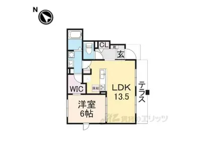 パインオーク Ⅳ(1LDK/1階)の間取り写真