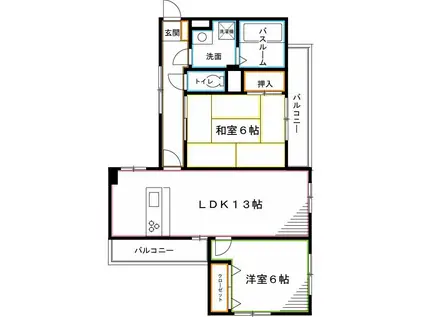 テラス浜田山ガーデニア(2LDK/3階)の間取り写真