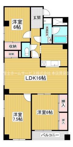 オリオノハイム II(3LDK/1階)の間取り写真