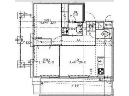 QUINTET MINAMI FUKUOKA(2LDK/8階)の間取り写真