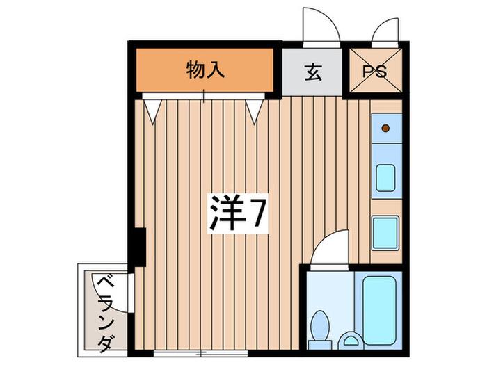 クリアウォーター(ワンルーム/2階)の間取り写真
