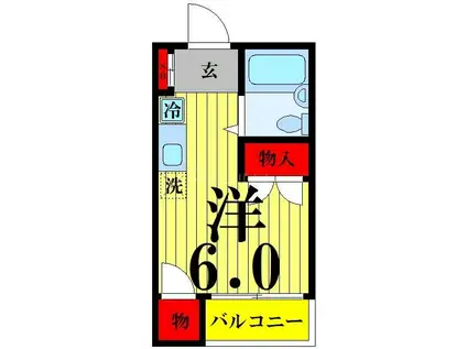 コスモウエスト(ワンルーム/1階)の間取り写真