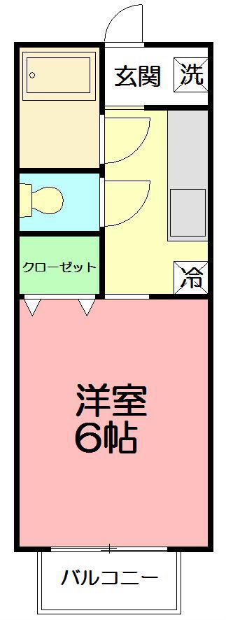 ハイツフジシン(1K/2階)の間取り写真