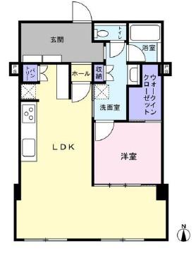 代々木グランドコーポラス(1LDK/5階)の間取り写真