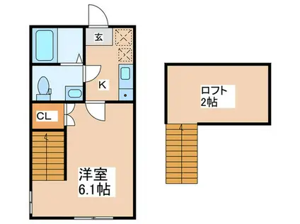 SOLARIS(1K/2階)の間取り写真