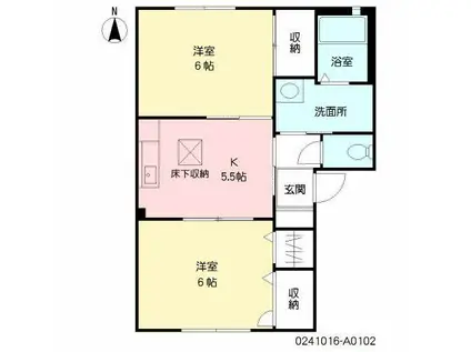 T・Sファミール I棟(2K/1階)の間取り写真