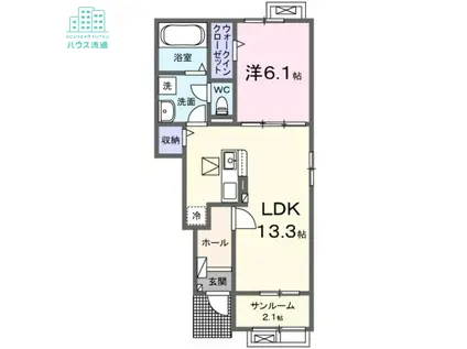 エミネント長田II(1LDK/1階)の間取り写真