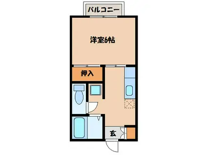 BLACKSTONE II(1K/1階)の間取り写真