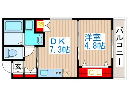 CIEL天王台(1DK/1階)の間取り写真