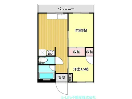 阿部ビルI(2DK/5階)の間取り写真