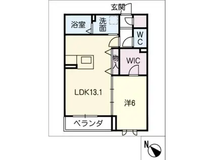 めぞん池下(1LDK/1階)の間取り写真