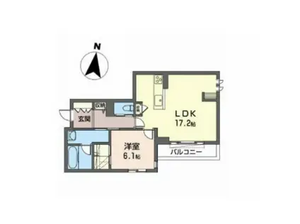 K-CRAT(1LDK/3階)の間取り写真