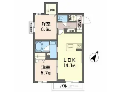 FAMS稲川(2LDK/4階)の間取り写真