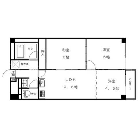 エルカミノ平岸(2LDK/3階)の間取り写真