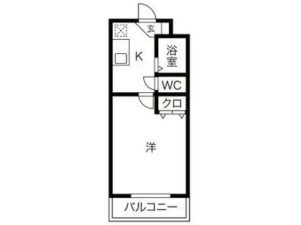 DARNER長久手(1K/1階)の間取り写真