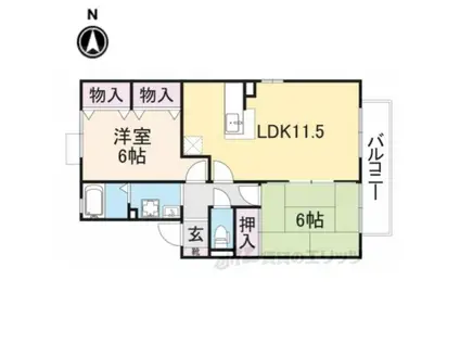 エスポワール(2LDK/2階)の間取り写真