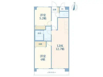 ガーデンハイツ六本木(2LDK/3階)の間取り写真