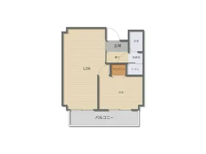シャンテヒロ(1LDK/2階)の間取り写真