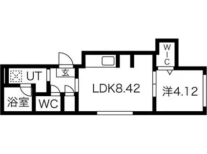 ラピスブラオ発寒(1LDK/4階)の間取り写真