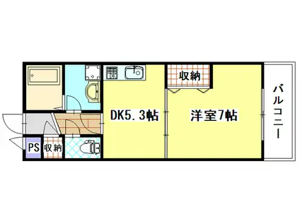 へーベルハウスみずさか(1DK/2階)の間取り写真