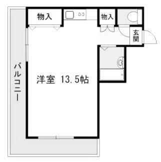 セラーン朝霧(1K/6階)の間取り写真