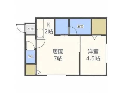 桜イーストコート月寒(1LDK/2階)の間取り写真