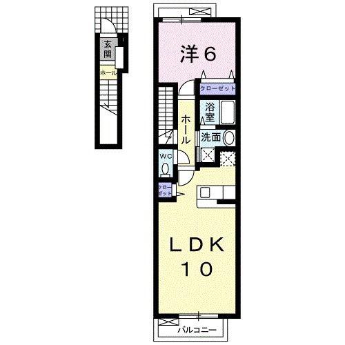 リバティハウスA(1LDK/2階)の間取り写真