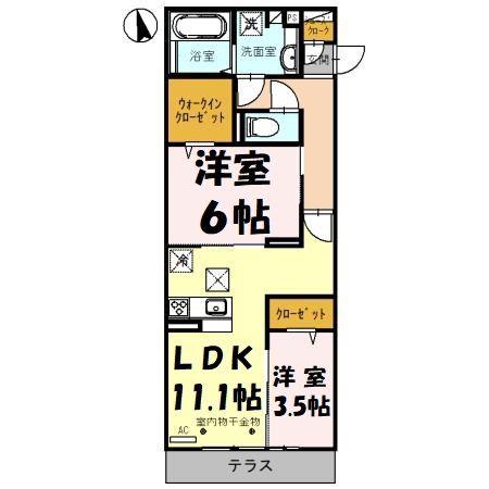LE GINKGO(2LDK/1階)の間取り写真