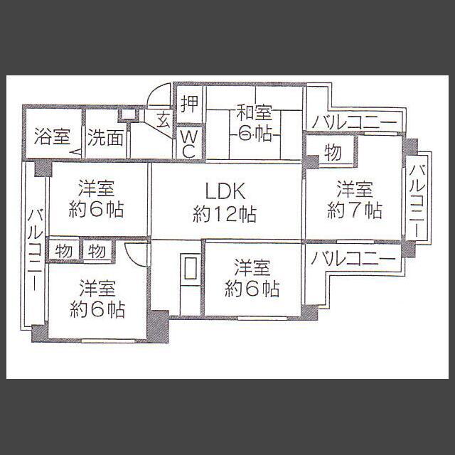 東櫛原35ビル(5LDK/2階)の間取り写真