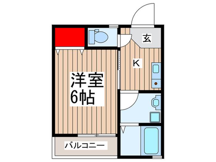 ソレイユ新座(1K/1階)の間取り写真