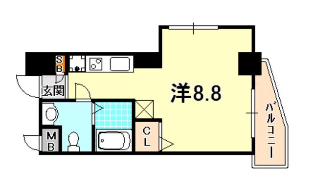 ラウェゾン中道(ワンルーム/4階)の間取り写真