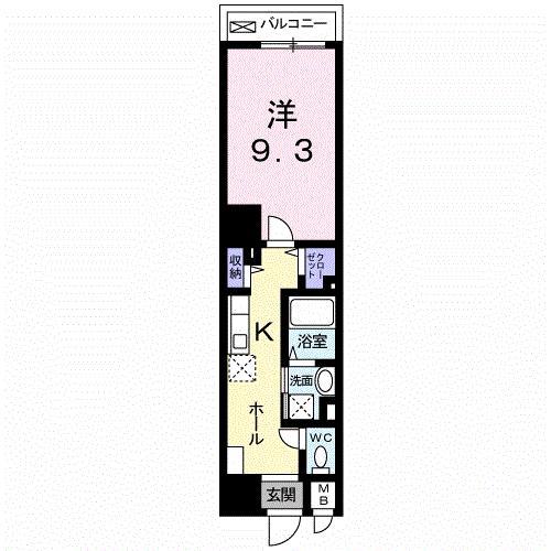オータムアベニュー(1K/7階)の間取り写真