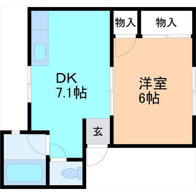 ドエル風見鶏 I(1DK/1階)の間取り写真
