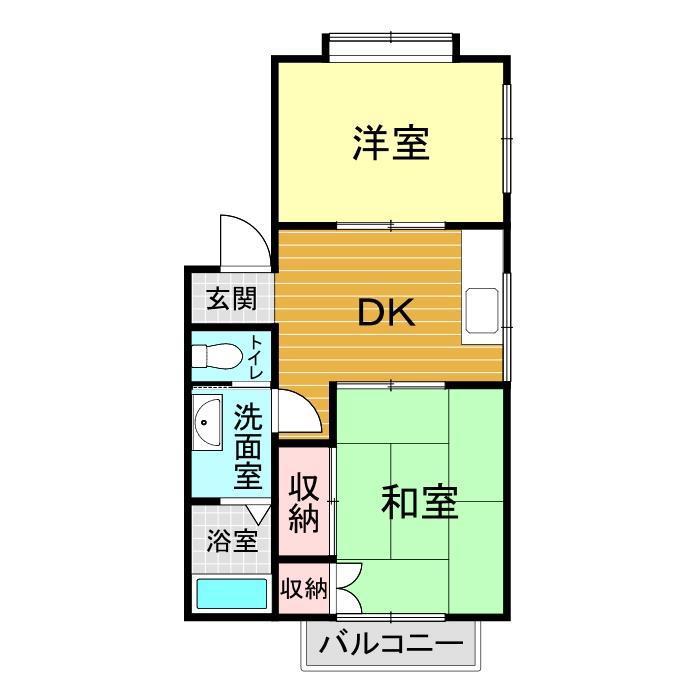メゾン京(2DK/2階)の間取り写真