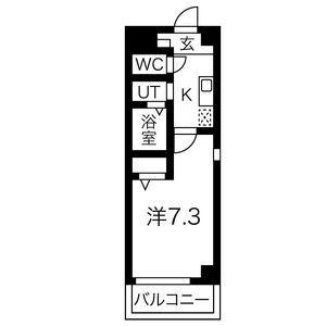 アヴリル(1K/3階)の間取り写真