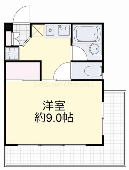 フレーズ津高(1K/6階)の間取り写真