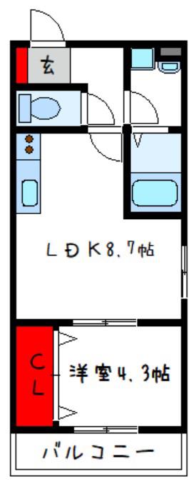 MARKVILLA OIHARA(1LDK/1階)の間取り写真