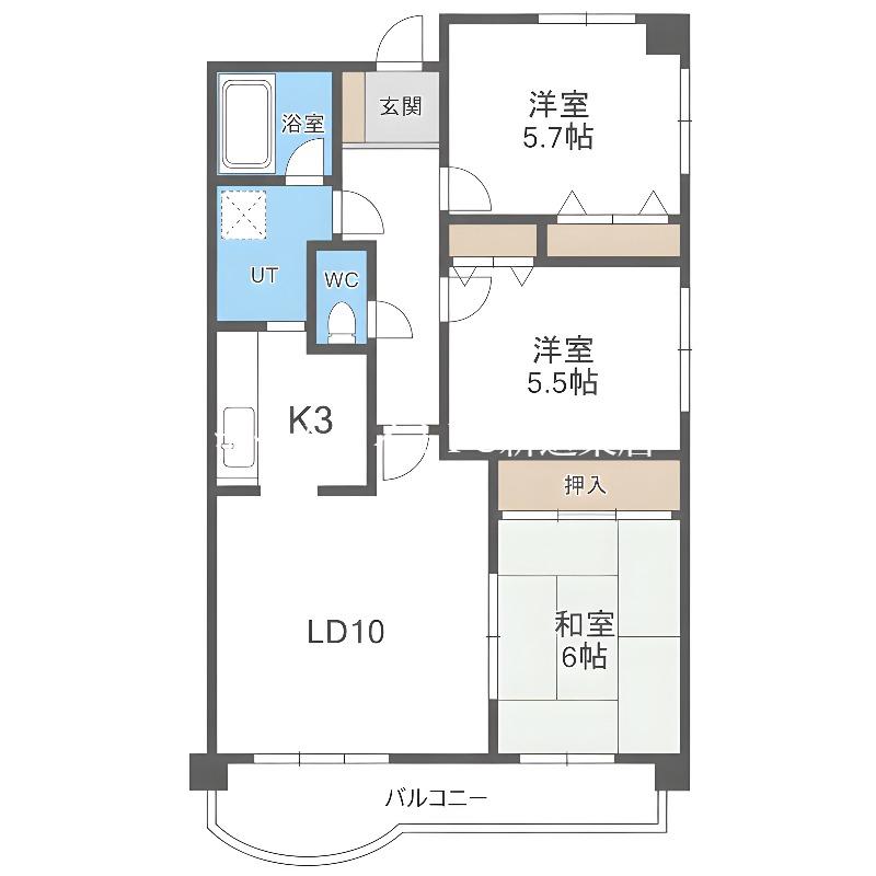 サンシャイン93(3LDK/5階)の間取り写真