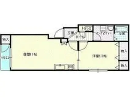 CASA白石(1LDK/2階)の間取り写真