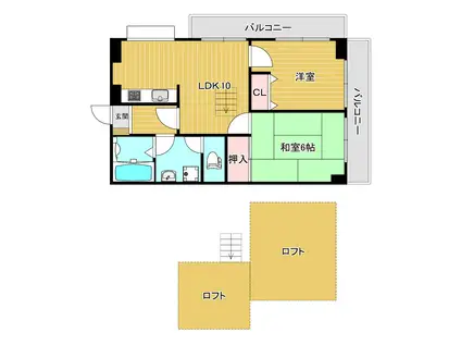 ラ・ビオーレ(2SLDK/7階)の間取り写真